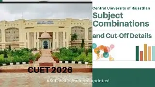 Central University of Rajasthan possible subject combination and cutoff for all courses #curaj 