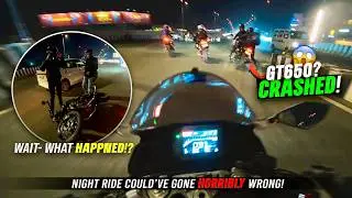NIGHT RIDE GONE WRONG! 😱 GT 650 CRASH & Close Calls #motovlog