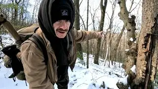 SNOW COVERED MOUNTAIN HIKE/CAMP - GEAR REPAIR & STONE FIREPIT