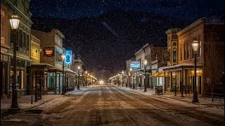 Mountain Town Jazz LoFi - Stroll Main Street at Night