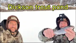 Dickson Trout pond ice fishing🧊 🎣 finally found some fish 😁