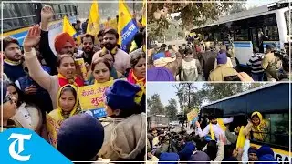 AAP youth wing workers detained during protest against Haryana minister Sandeep Singh in Chandigarh