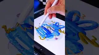 Мне очень нравится использовать кисти для создания 3D-линий | Цифровое искусство | Procreate #pro...