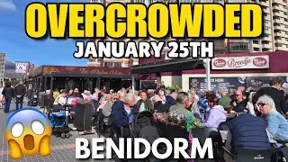 Benidorm - CROWDED Sunday Market & Nearby Bars! 😲🍻 HOT January Weather!
