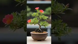 Portucula Bonsai growing in a bonsai Pot #plants #garden #flowers #ytshorts #gardening