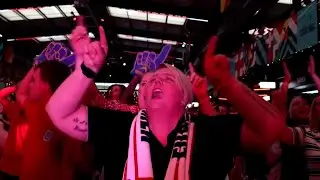 England fans celebrate after beating Spain to win Euro 2025