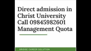 Christ University Bangalore Admission Process 2021