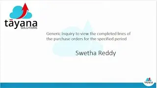Generic Inquiry to view the completed lines of the purchase orders for the specified period