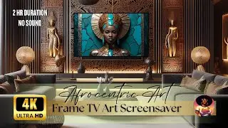 Turquoise QUEEN Afrocentric WALL ART | 4k Frame TV Art | 2HR | #tvart #frametvart #framedart #4k