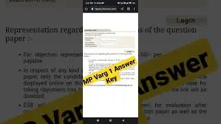 MP Varg 1 High School TET Answer Key 2023