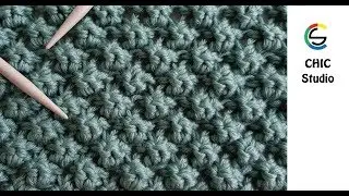 การถักนิตติ้งลาย Trinity, Cluster or Bramble Stitch : แบบที่ 016 (CHIC Studio)