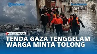 Pengungsi Palestina Menangis Minta Bantuan Usai Tenda Terendam Banjir di Gaza