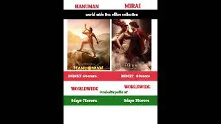 MIRAI V'S HANUMAN MOVIE 3 Day BOX OFFICE Collection COMPARISON #mirai #hanumanji #coolie #shorts