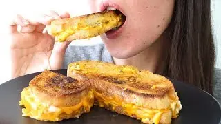 ASMR Eating Sounds: Jalapeño Popper Grilled Cheese Sandwich ~ Vegan (No Talking)
