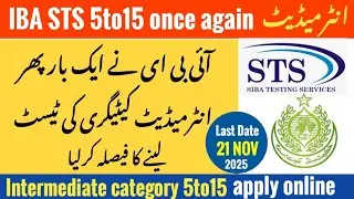 Intermediate category | 5to15 Jobs | STS IBA | Sindh Government apply online