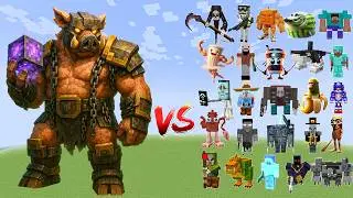 Great Hog vs All New Golems Minecraft Mob Battle !