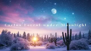 Cactus Forest under Moonlight - ASMR Winter Ambient Music