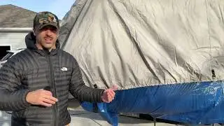 Heavy duty pontoon boat cover - full walk around