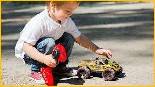 Hobby Grade Speed Racing. Ivan and Oleg with play RC Car