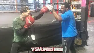 Joshafat Ortiz Pounds on the Pads with Trainer Greg Hackett