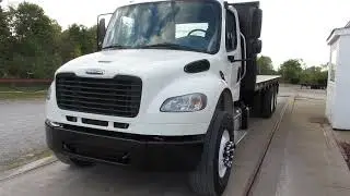 2022 Freightliner M2 Flatbed Moffett Truck With Piggyback Forklift Kit On Back For Sale stk 8123