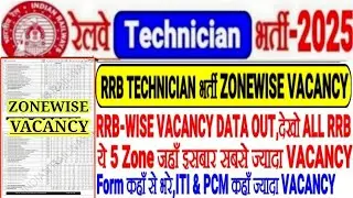 RRB TECHNICIAN RECRUITMENT-2025 ZONEWISE VACANCY OUT🔥See these 5 zones have the maximum vacancies...