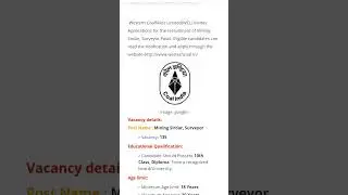 Western Coalfields Recruitment 2023 ll Mining Sirdar, Surveyor ll Vacancy - 135