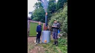 Charcoal retort re-fire