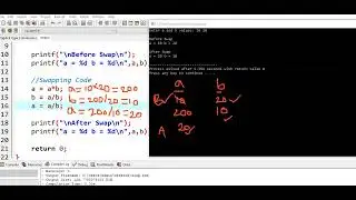 C program to Swap or Exchange two numbers using arithmetic operations multiplication and division