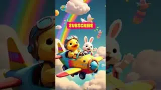 Duck and Bunny's First Flight | Cute Pilot Ride Cartoon for Kids