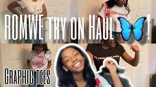 BACK TO SCHOOL ROMWE graphic tees Try On HAUL 🦋| HIGHLY RECOMMEND 🥰!