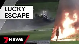 Teenager walks away in terrifying high-speed boat crash | 7 News Australia