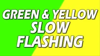 NEON GREEN & YELLOW SLOW Flashing colours LED Strobe Lights - Color Changing Screen - 3 Hours 60fps