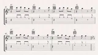 La gata golosa acordes, partitura y tablatura para guitarra