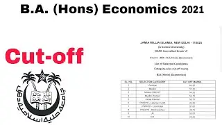 Jamia Ba Economics cut off 2021 |JMI|