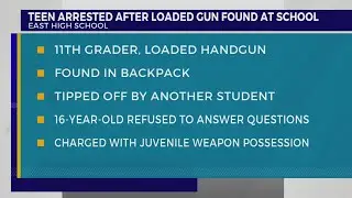 Teen arrested for carrying loaded gun on school property