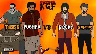 PUSHPA vs ROCKY vs SALAAR 2D Animated video (part-03)| Iconstar alluarjun vs Rockingstar Yash WARRRR