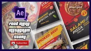 Food menu Instagram story | After Effect Tutorial - 100% Free Download Template (#020)
