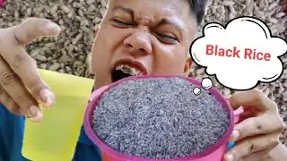 ASMR Black Rice Mukbang 🌾🌾🌾 #DJMukbang