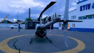 Ночной Киев с вертолета Robinson R22