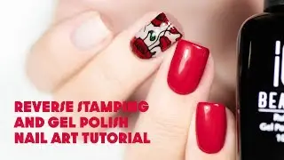 REVERSE STAMPING AND GEL POLISH NAIL ART TUTORIAL || POPPIES