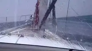 Discovery 57 sailing to Gibraltar - WINDSPEED OF 35-42 KNOTS