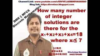 Find the number of non negative integral solutions for the equation || Permutations and Combinations