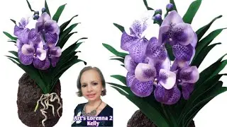 Orquidea Ascocenda em eva modela a mão (ref. 501 Janaina Cordeiro Artes)