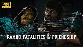 Rambo todos os Fatalities & Friendship - Mortal Kombat 11
