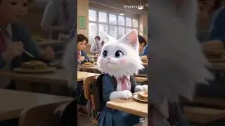 Momo&rsquo;s First School Lunch 🍱🐾 | A Cute Cat&rsquo;s School Story#short