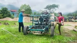Girl fixes homemade car bought from farmer, repairs entire frame