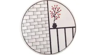 Aesthetic Circle Drawing | Wall & Flower Pot Minimal Art | Easy Drawing Tutorial