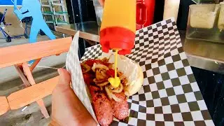 Hot dog With Cream Cheese! POV Eating at Rain City Hot Dogs 🌭