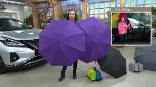 Revers-a-Brella Set of 2 Long and Portable Umbrellas on QVC